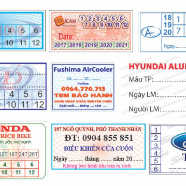 In Decal Vỡ, Tem Bể, Tem Bảo Hành tại quận 1, quận 2, quận 3 TpHCM